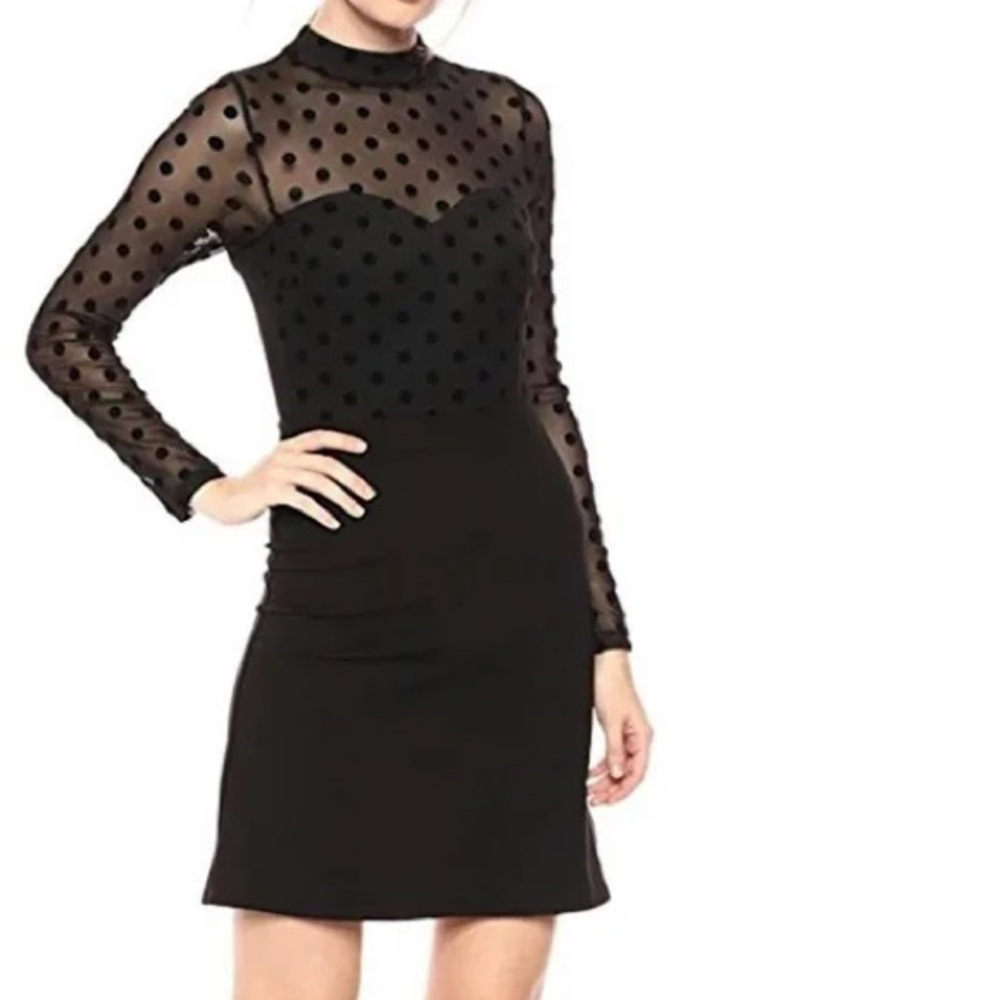 French Connection Leah Mesh Dot Dress